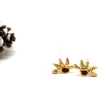 Load image into Gallery viewer, Garnet Bloom Stud Earrings | Floweredsky Designs