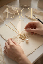 Load image into Gallery viewer, Romantic Lace Drop Necklace with white pearl | Floweredsky Designs