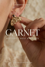 Load image into Gallery viewer, Butterfly Garnet Post Earrings | Floweredsky Designs