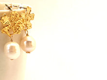 Load image into Gallery viewer, Romantic Lace Drop Earrings with white pearls | Floweredsky Designs