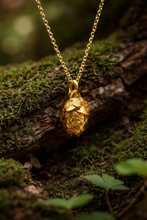 Load image into Gallery viewer, Golden mini Pine cone Necklace