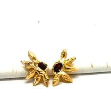 Load image into Gallery viewer, Garnet Bloom Stud Earrings | Floweredsky Designs