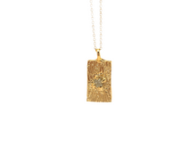 Load image into Gallery viewer, Textured Rectangle Necklace with Clear Cubic Zirconia