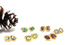 Load image into Gallery viewer, Peridot Green Cubic Zirconia Stud Earrings