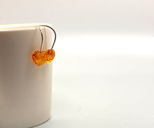 Load image into Gallery viewer, Amber Heart Drop Earrings