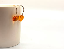 Load image into Gallery viewer, Amber Heart Drop Earrings