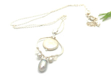 Load image into Gallery viewer, Larger Romantic Teardrop Necklace with Pearls and Moonstones