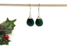 Load image into Gallery viewer, Emerald Deluxe Gemstone Drop Earrings