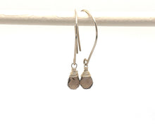 Load image into Gallery viewer, Sterling Silver Gemstone Oval Hoop Drop Earrings