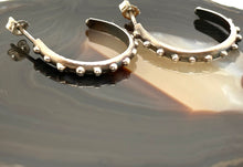 Load image into Gallery viewer, Antiquated Dotted Half Hoop Post Earrings