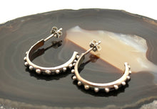 Load image into Gallery viewer, Antiquated Dotted Half Hoop Post Earrings