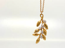 Load image into Gallery viewer, Pearl-Kissed Golden Pieris Pendant