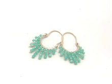 Load image into Gallery viewer, Sterling Silver Horse Shoe Earrings with Wire Wrapped Gemstones