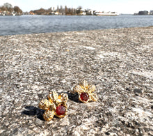 Load image into Gallery viewer, Garnet Bloom Stud Earrings | Floweredsky Designs