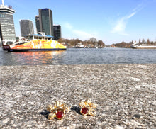 Load image into Gallery viewer, Garnet Bloom Stud Earrings | Floweredsky Designs