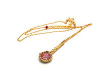 Load image into Gallery viewer, Botanical Elegance Necklace with Ruby in Brass setting