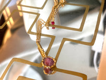 Load image into Gallery viewer, Botanical Elegance Necklace with Ruby in Brass setting