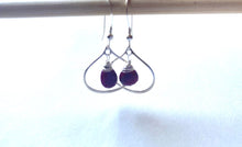 Load image into Gallery viewer, Ruby Raindrop Sterling Silver Earrings