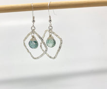 Load image into Gallery viewer, Hammered Diamond Sterling Silver Earrings with Gemstones