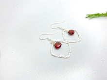 Load image into Gallery viewer, Hammered Diamond Sterling Silver Earrings with Gemstones