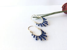 Load image into Gallery viewer, Sterling Silver Horse Shoe Earrings with Wire Wrapped Gemstones
