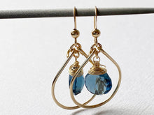 Load image into Gallery viewer, London Blue Quartz 14kt Gold Filled Raindrop Earrings
