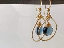 Load image into Gallery viewer, London Blue Quartz 14kt Gold Filled Raindrop Earrings