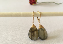 Load image into Gallery viewer, Large Faceted Labradorite Earrings