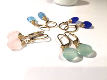Load image into Gallery viewer, 14kt Gold Filled Chalcedony Drop Leverback Earrings