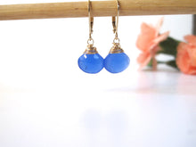 Load image into Gallery viewer, 14kt Gold Filled Chalcedony Drop Leverback Earrings
