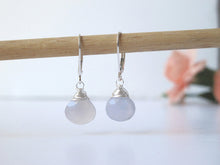 Load image into Gallery viewer, Sterling Silver Chalcedony Drop Leverback Earrings