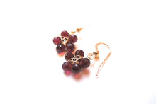 Load image into Gallery viewer, Garnet Gemstone Flower Earrings