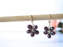 Load image into Gallery viewer, Gemstone Flower Earrings