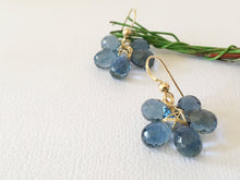 Load image into Gallery viewer, London Blue Quartz Gemstone Flower Earrings
