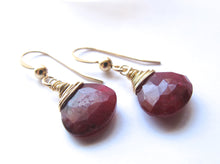 Load image into Gallery viewer, Ruby drop earrings