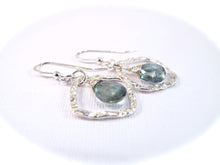 Load image into Gallery viewer, Hammered Diamond Sterling Silver Earrings with Gemstones