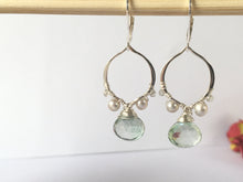 Load image into Gallery viewer, Romantic Teardrop Earrings with Green Mystic Quartz