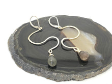 Load image into Gallery viewer, Hammered Zigzag Earrings with Labradorite