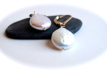 Load image into Gallery viewer, Freshwater Coin Pearl Earrings in Gold Filled
