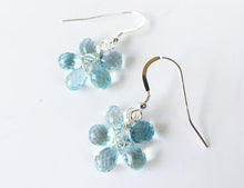 Load image into Gallery viewer, Blue Topaz Flower Earrings in Sterling Silver