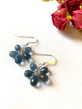 Load image into Gallery viewer, London Blue Quartz Gemstone Flower Earrings
