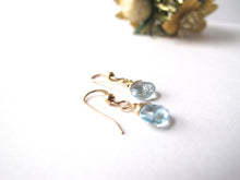 Load image into Gallery viewer, Blue Topaz Gold Earrings