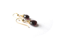 Load image into Gallery viewer, Garnet Gemstone Drop Earrings
