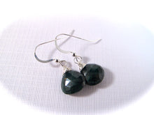 Load image into Gallery viewer, Emerald Drop Earrings in Sterling Silver