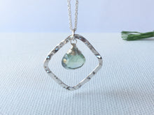 Load image into Gallery viewer, Hammered Diamond Sterling Silver Necklace with Gemstones
