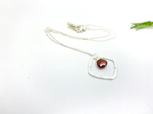 Load image into Gallery viewer, Hammered Diamond Sterling Silver Necklace with Gemstones