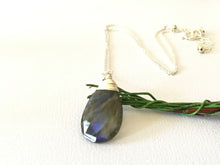 Load image into Gallery viewer, Large Faceted Labradorite Necklace