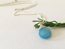 Load image into Gallery viewer, Sterling Silver Chalcedony Drop Necklace