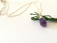 Load image into Gallery viewer, Sterling Silver Gemstone Drop Necklace