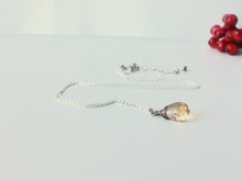 Load image into Gallery viewer, Sterling Silver Gemstone Drop Necklace